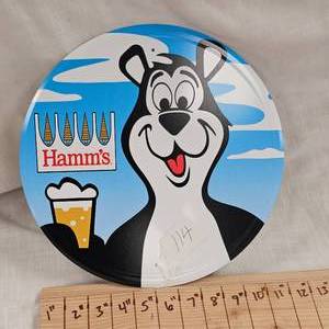 lot 114 image: 12x12 Round Hamms Metal Sign
