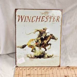lot 117 image: 16x12 Winchester Metal Sign