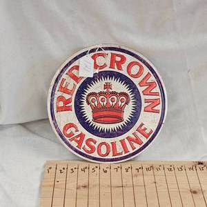 lot 121 image: 12x12 Red Crown Gas Metal Sign