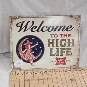lot 126 image: 16x12 Miller High Life Metal SIgn