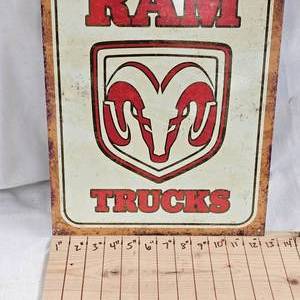 lot 127 image: 16x12 Ram Trucks Metal Sign