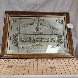 lot 139 image: 20x15 Mirrored Gold Schnapps Sign