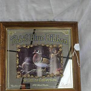 lot 140 image: 15x15 Pabst Blue Ribbon Mirrored Sign