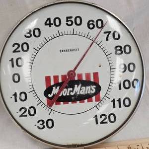 lot 146 image: 13 Inch Round Moor Mans Feed Vintage Thermometer