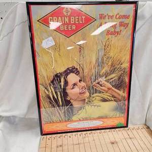 lot 154 image: 24x18 Grain Belt Beer Poster