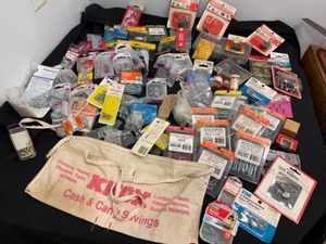 lot 150 image: Screws, Nails, Hinges, Knox Lumber Tool Belt and More