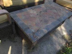 lot 103 image: 4 Piece patio set with a nice tile ...