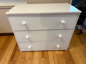 lot 108A image: Three Drawer Wooden Dresser