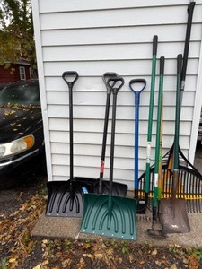 lot 149 image: Lawn Tools--Shovels, Rakes