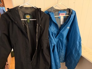 lot 24A image: Cabela (SZ S) & Coleman (SZ XL) Water Resistant Jackets