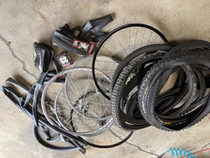 lot 25 image: Variety of Bicycle Tubes & Wheels