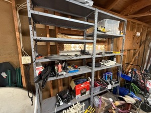 lot 119A image: Two Metal Shop Shelves But Not Stuff on Them