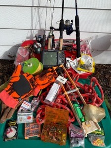 lot 60 image: Bucket Full of Fishing Equipment