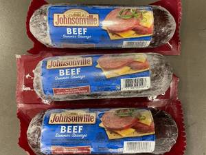 lot 15 image: Lot of 3 12oz Johnsonville Beef Summer Sausage Rolls