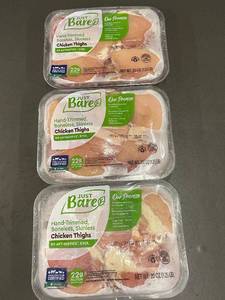 lot 16 image: Lot of 3 Just Bare Boneless Skinless Chicken Thighs 20 oz Packs