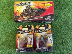 lot 12 image: GI Joe Retaliation Tread Ripper Tank, Lady Jaye & Cyber Ninja