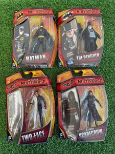 lot 45 image: DC Comics Multiverse Batman, The Penguin, Two-Face & Scarecrow