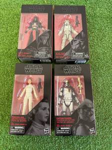 lot 152 image: Star Wars The Black Series Darth Revan, Princess Leia, Captain Phasma & At-At Pilot