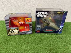 lot 274 image: Star Wars Micro Galaxy Squadron Boba Fetts Starship & Bespin Twin-Pod Cloud Car