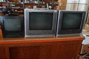 lot 426 image: 3 Vintage TVs with Built-In VHSDVD Players