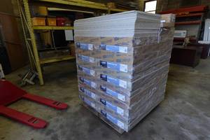 lot 1 image: Pallet of Stonehurst Ceiling Acoustic Panels - 1,600 Sq Ft - Some Hardware