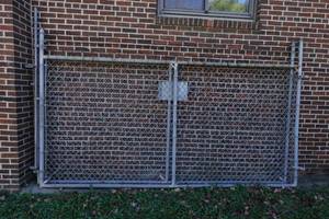 lot 1F image: Dual Chain Link Fence Gates with Posts