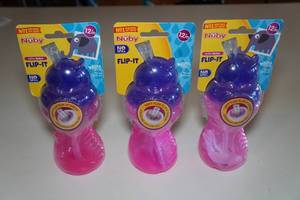 lot 547 image: 3 Nuby Flip-It Sippy Cups
