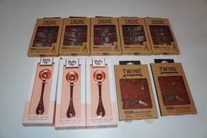 lot 546 image: 7 Twine Vineyard Wine Charms and Pinky Up Tablespoon