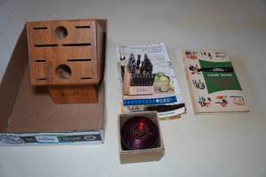 lot 668 image: Cutco Cutlery Care Books, Block, and Sharpener