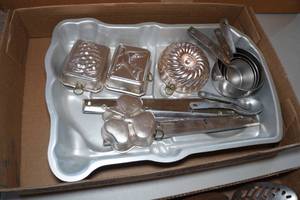 lot 671 image: Assorted Kitchen - Measuring Cups, Spoons, Cake Pans