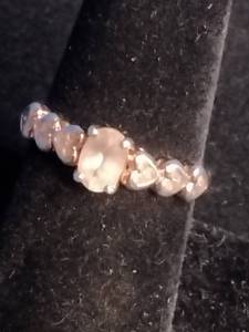lot 15 image: Sofia B. Pink Rhodium Over Sterling Silver Ring - Size 8