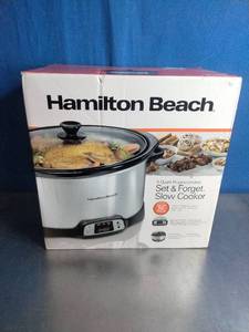 lot 23 image: Hamilton Beach Set & Forget Programmable Slow Cooker.