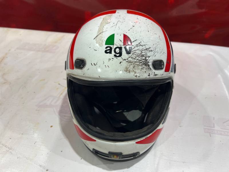 lot 11210 image: AGV Full-Face Motorcycle Helmet with Italian Flag Color Scheme