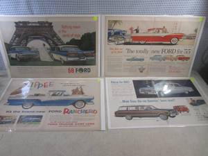 lot 25 image: (EC1) 4 Vintage Full 2-Page Ford Ma...