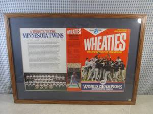 lot 71 image: (D-4) Framed Minnesota Twins 1987 W...