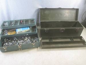 lot 106 image: (A-3) Vintage 19 Metal Tool Box an...