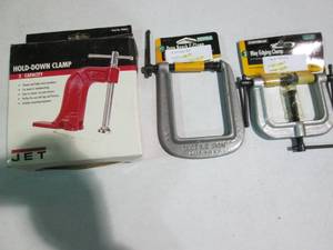 lot 30 image: Deep reach C-clamp, 3-way edging cl...