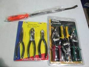lot 58 image: 3pc Aviation Snip set, 3pc 8in plie...