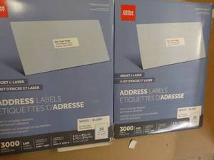 lot 21 image: 6000 Office Depot Address Labels Wh...