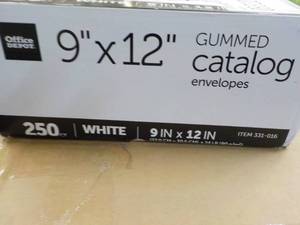 lot 27 image: Office Depot 250 White 9 x 12 Cata...