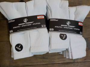 12 Pair Wear Proof Athletic White S...