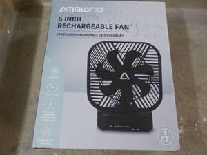 lot 233 image: Ambiano 5 Rechargeable Fan...