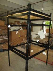 lot 311 image: Buttonhole shelving unit measures 48 x 40 75 inches tall