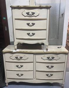 lot 26 image: MCM Dresser and Night Stand Good Condition