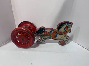 Antique NN Hill Brass Co Horse Pull Toy
