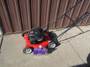 lot 103 image: MTD 4hp 22 push mower. Used condition. Tested & works. As shown.