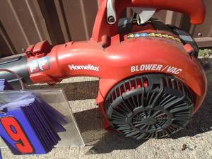 Homelite 2 cycle leaf blower/vac. Used condition. Tested & works. As shown.