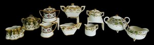 lot 118C image: AT - Antique Hand-Painted Porcelain Creamer and Sugar Sets Collection
