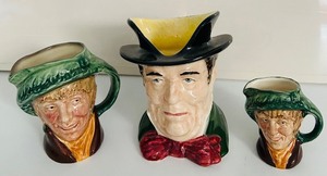 lot 168C image: AT - Collection of 3 Vintage Character Toby Jugs - Royal Winton and Royal Doulton