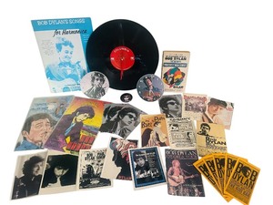 lot 178C image: BD - Bob Dylan Collectible Lot - Clocks, Sheet Music, Books, Posters, Comics, and More